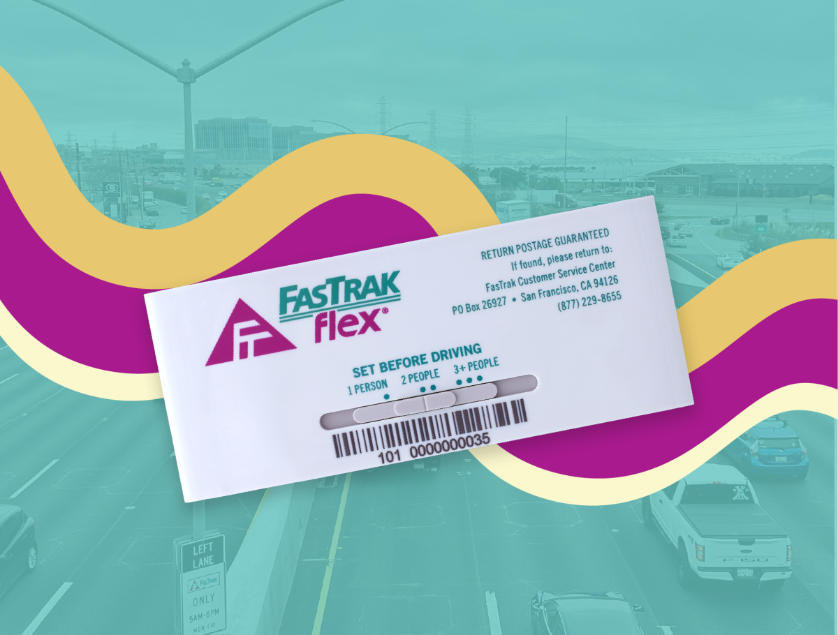 FasTrak Flex transponder on top of the 101 Express Lanes